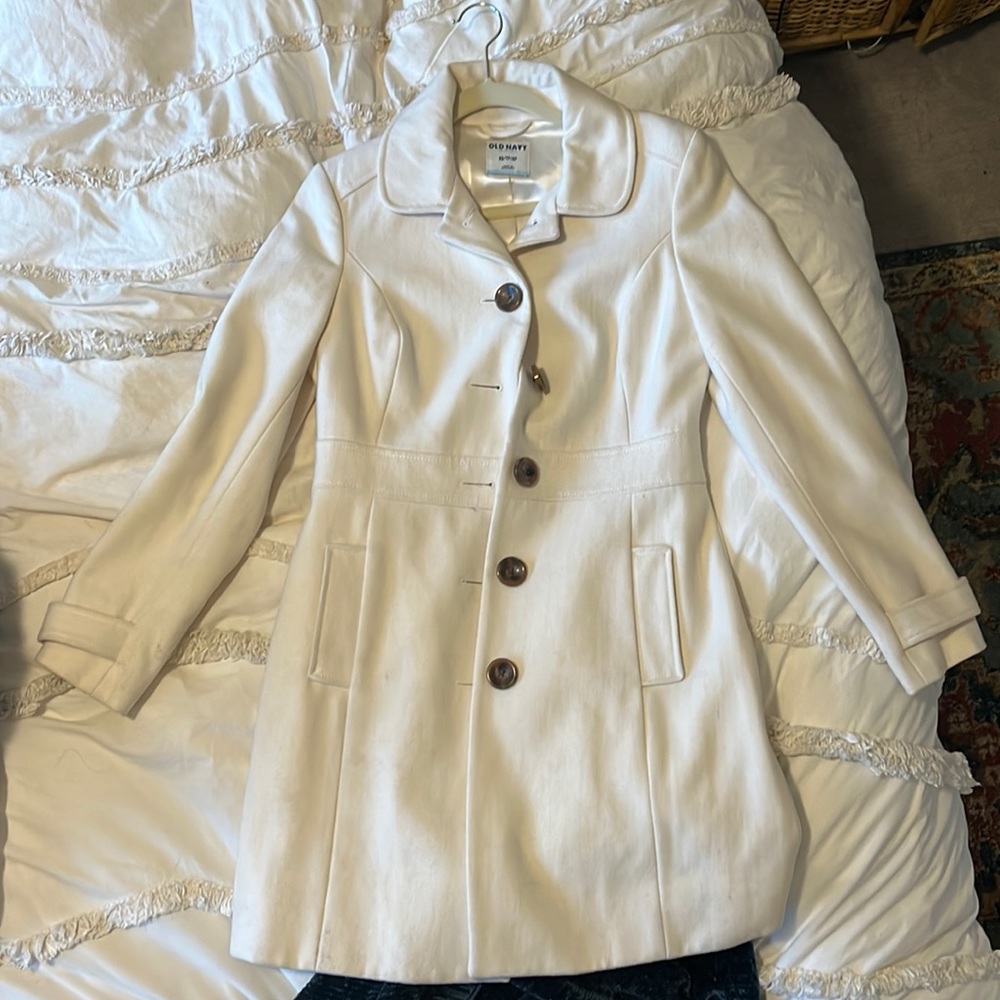 White old navy peacoat